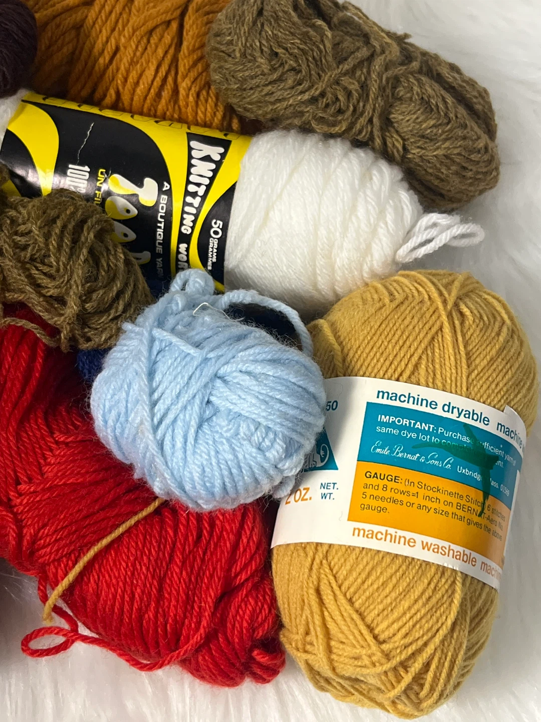 Vintage Yarn Lot  Mixed Crafting Stash (Bernat, TooDoo & Scraps) - photo 2