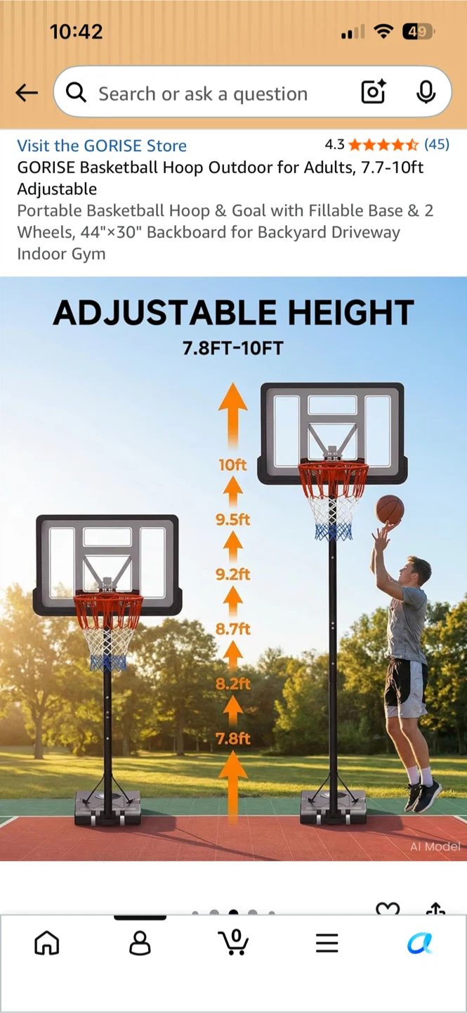 GORISE Portable Basketball Hoop - photo 3