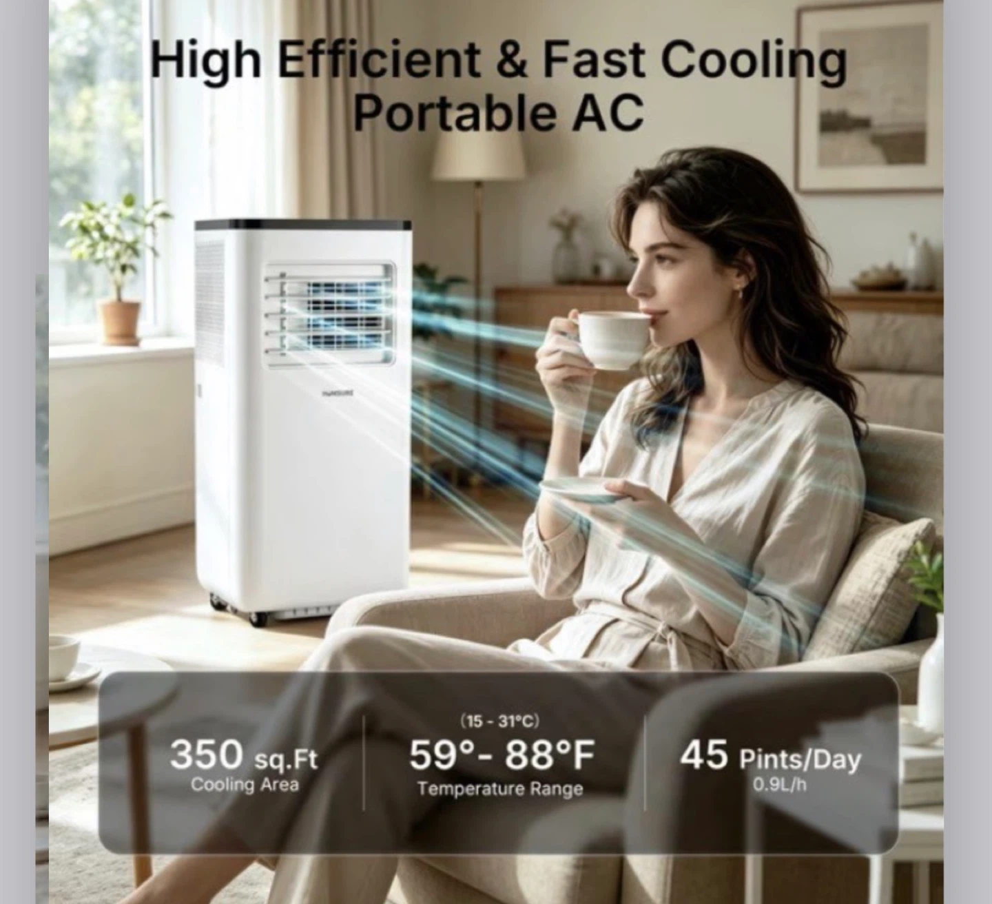 HUMSURE Portable Air Conditioner w/Window Kit  8000BTU Brand New - photo 2