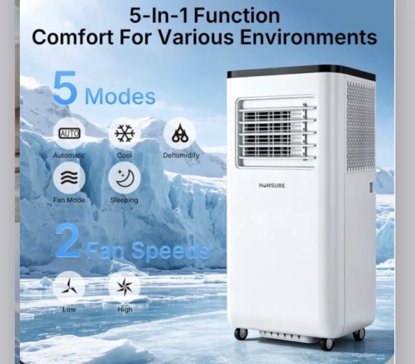 HUMSURE Portable Air Conditioner w/Window Kit  8000BTU Brand New - photo 3