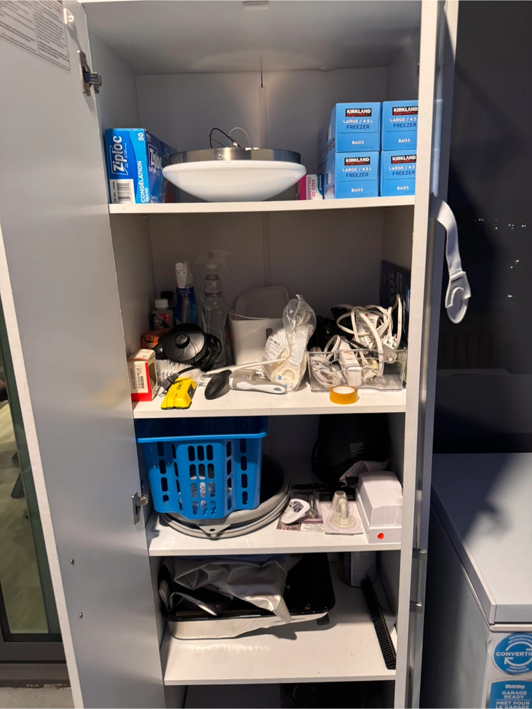 Tall White Two-Door Storage Cabinet