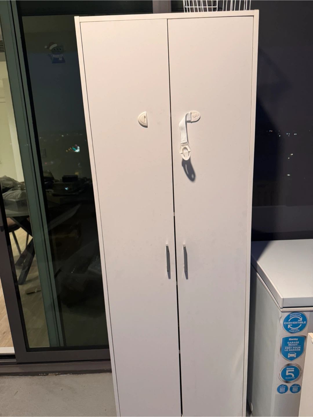Tall White Two-Door Storage Cabinet - photo 2