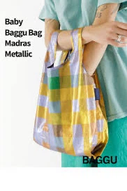 BAGGU Baby Reusable Bag - Madras Metallic ✨ - photo 2