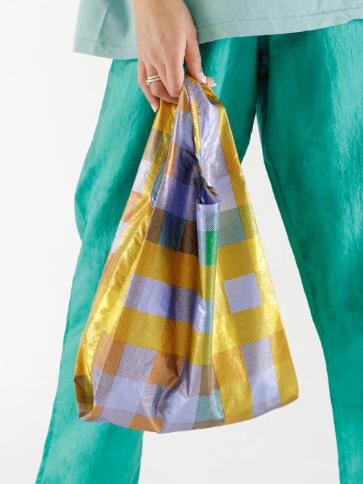 BAGGU Baby Reusable Bag - Madras Metallic ✨ - photo 4