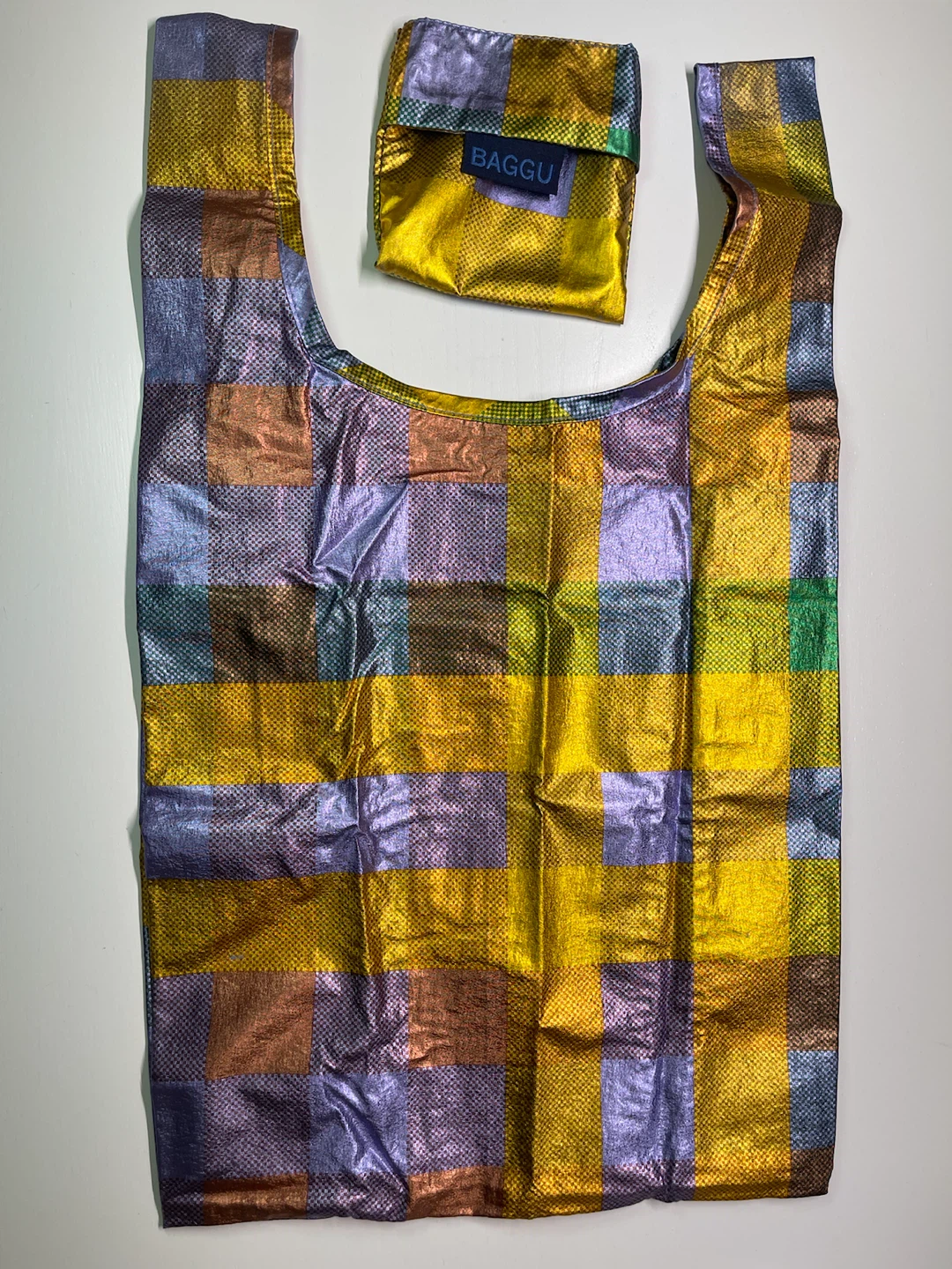 BAGGU Baby Reusable Bag - Madras Metallic ✨ - photo 5