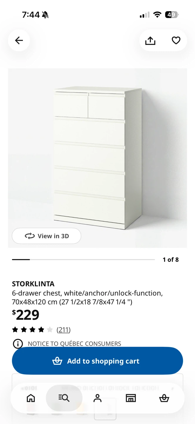 IKEA Storklinta 6-drawer chest, white - photo 2
