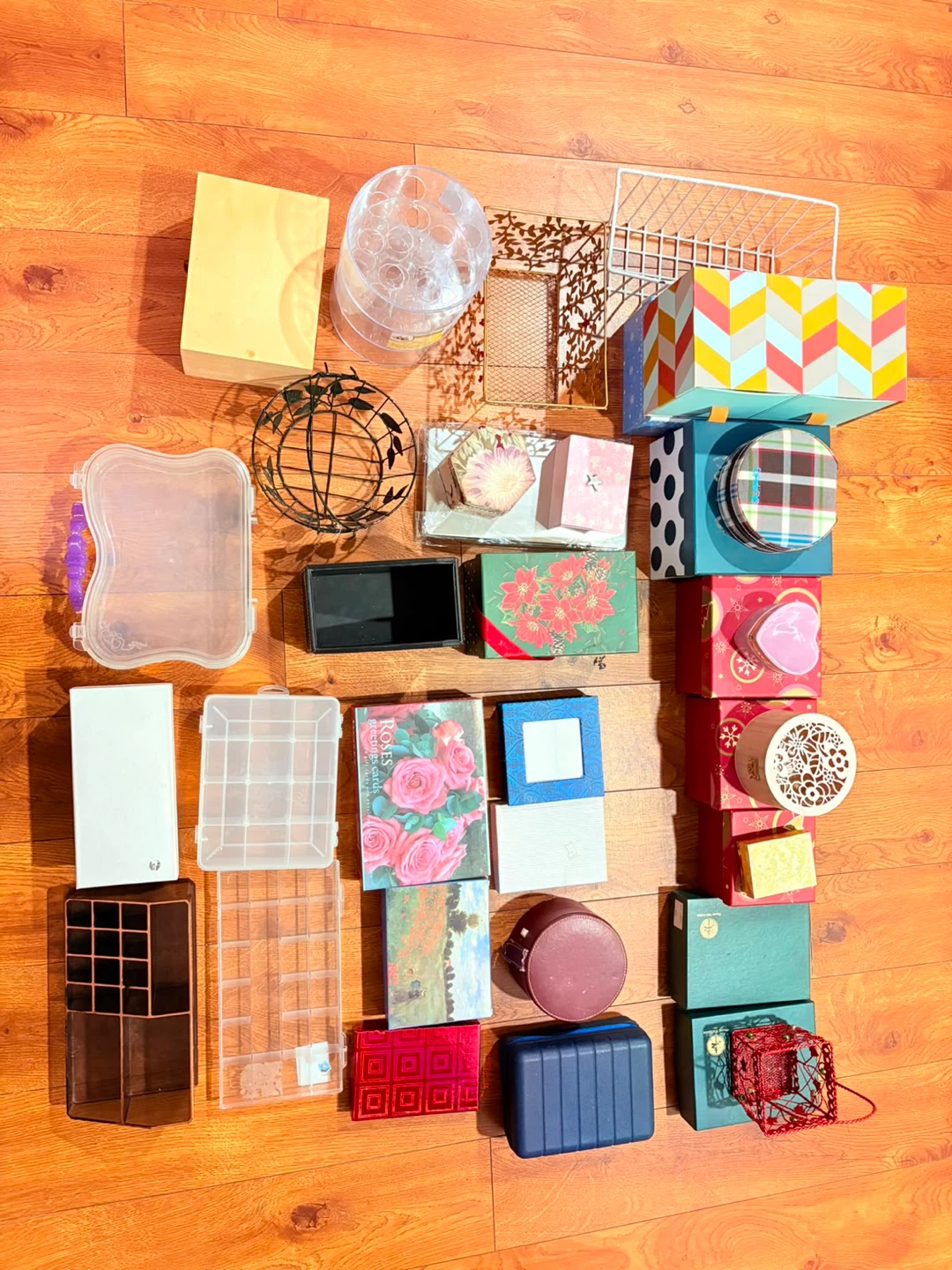 Assorted storage boxes and organizers