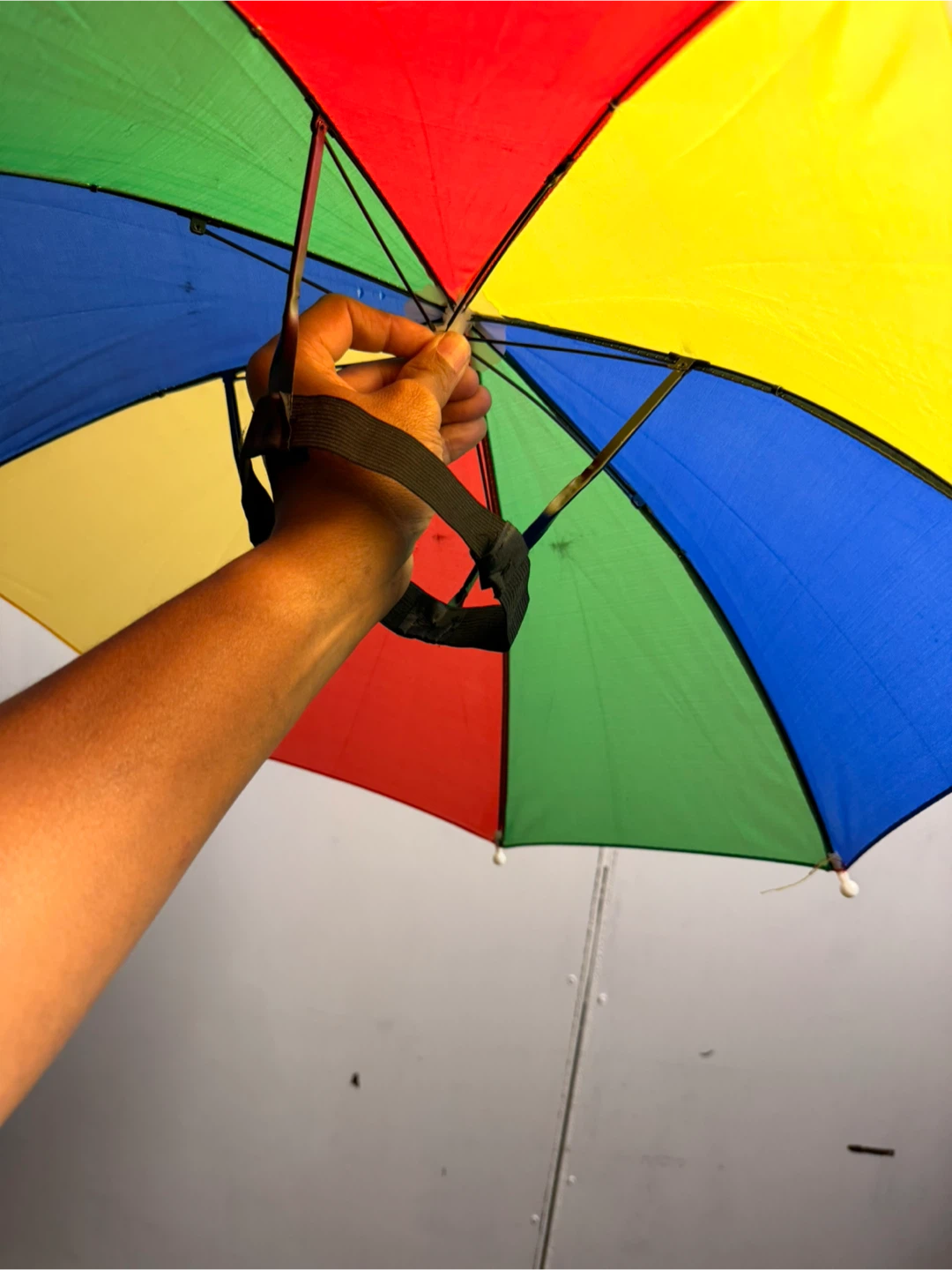 Hands-Free Rainbow Umbrella Hat