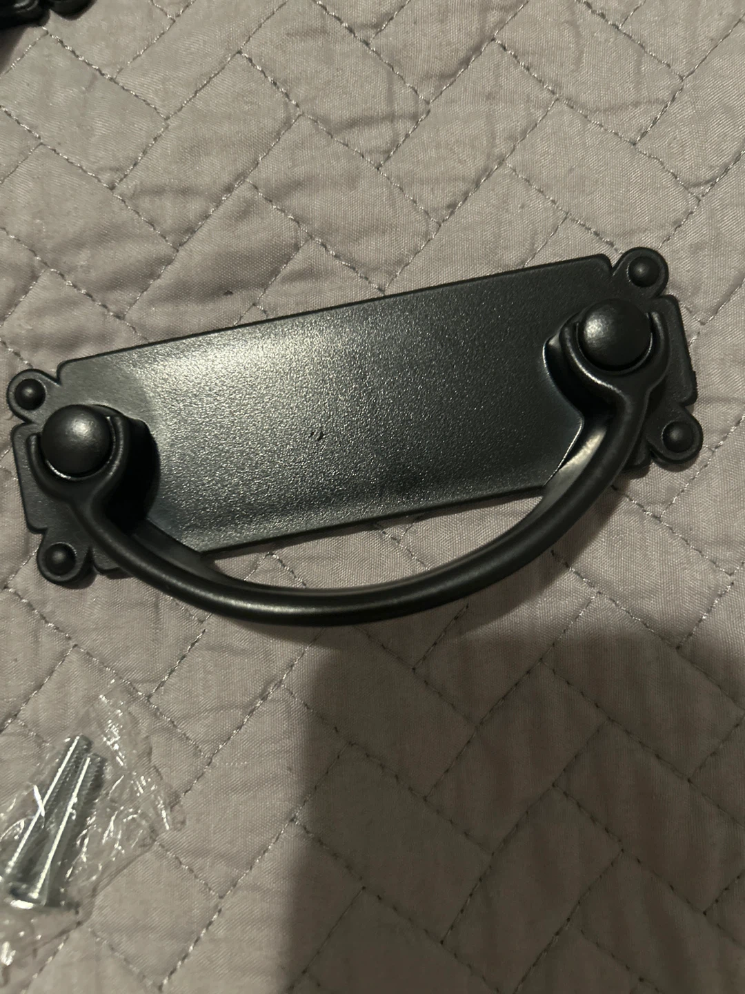 6 Black Plastic Drawer Pulls