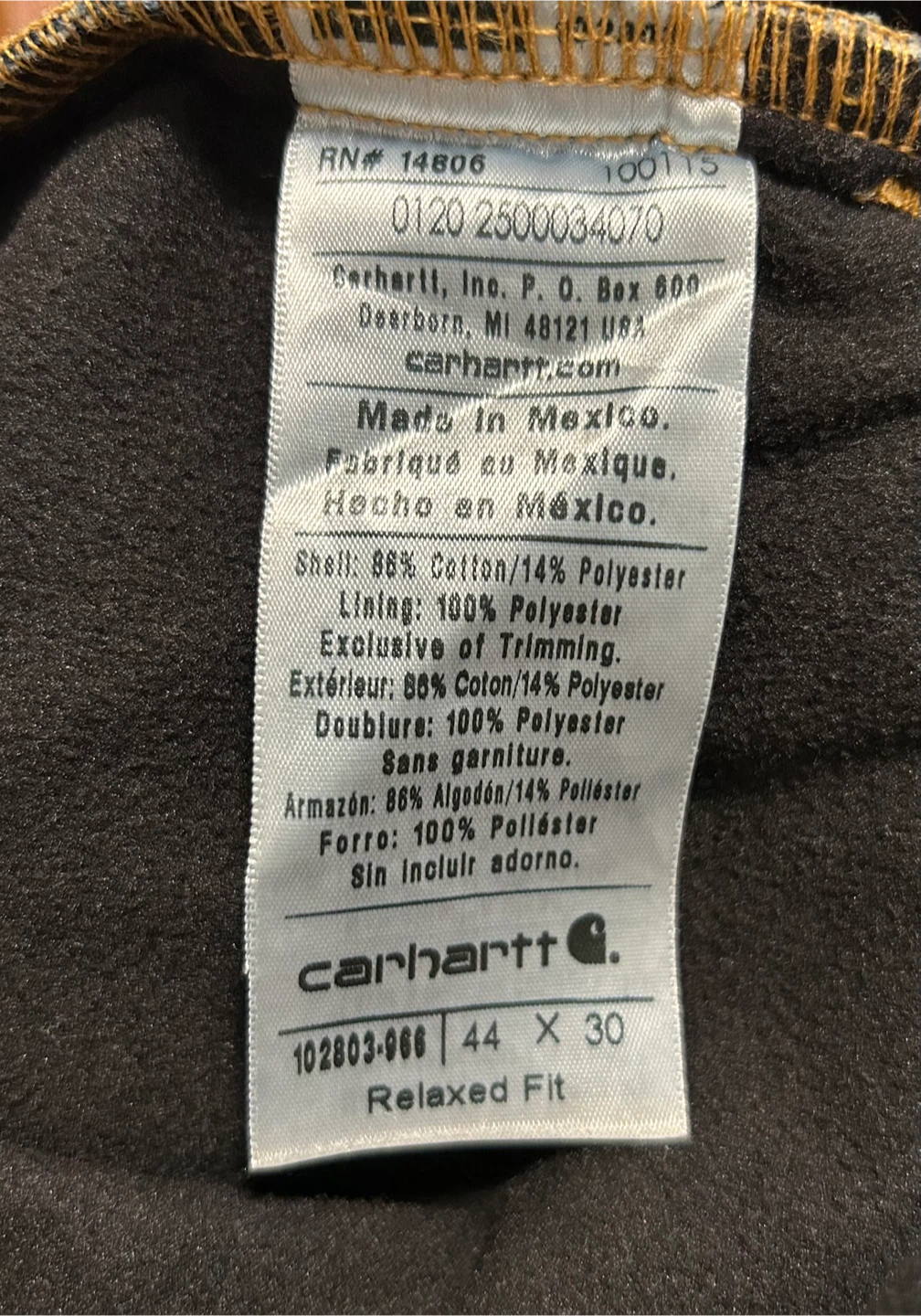 Carhartt Relaxed Fit Flannel Lined Jeans 44x30 - photo 5