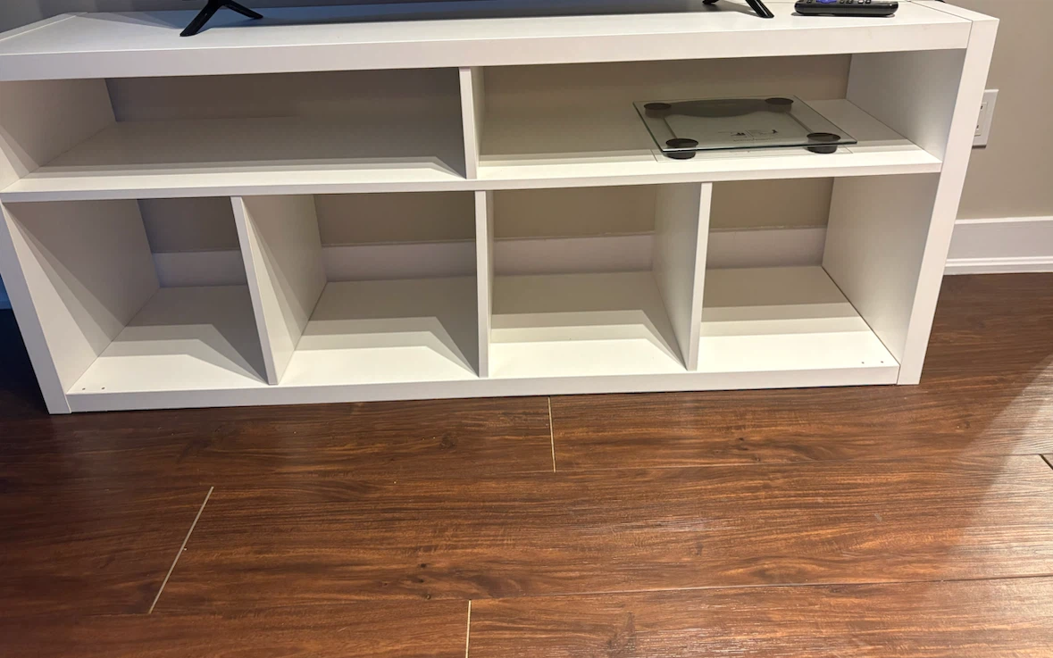 White IKEA Kallax shelving unit