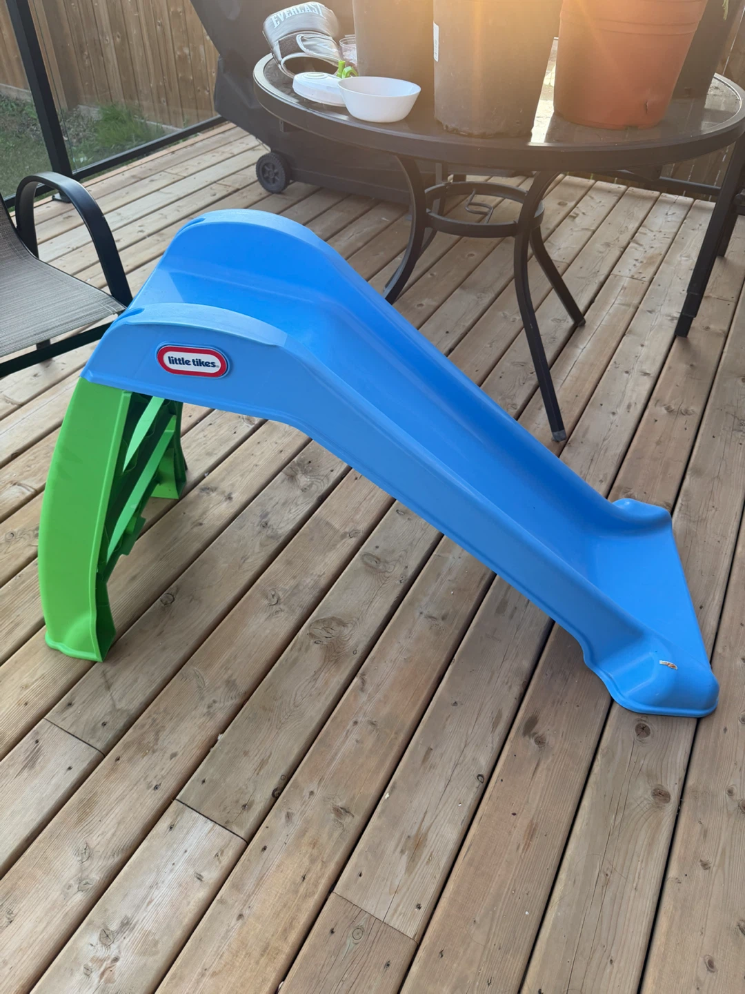 Little Tikes Blue and Green Plastic Slide