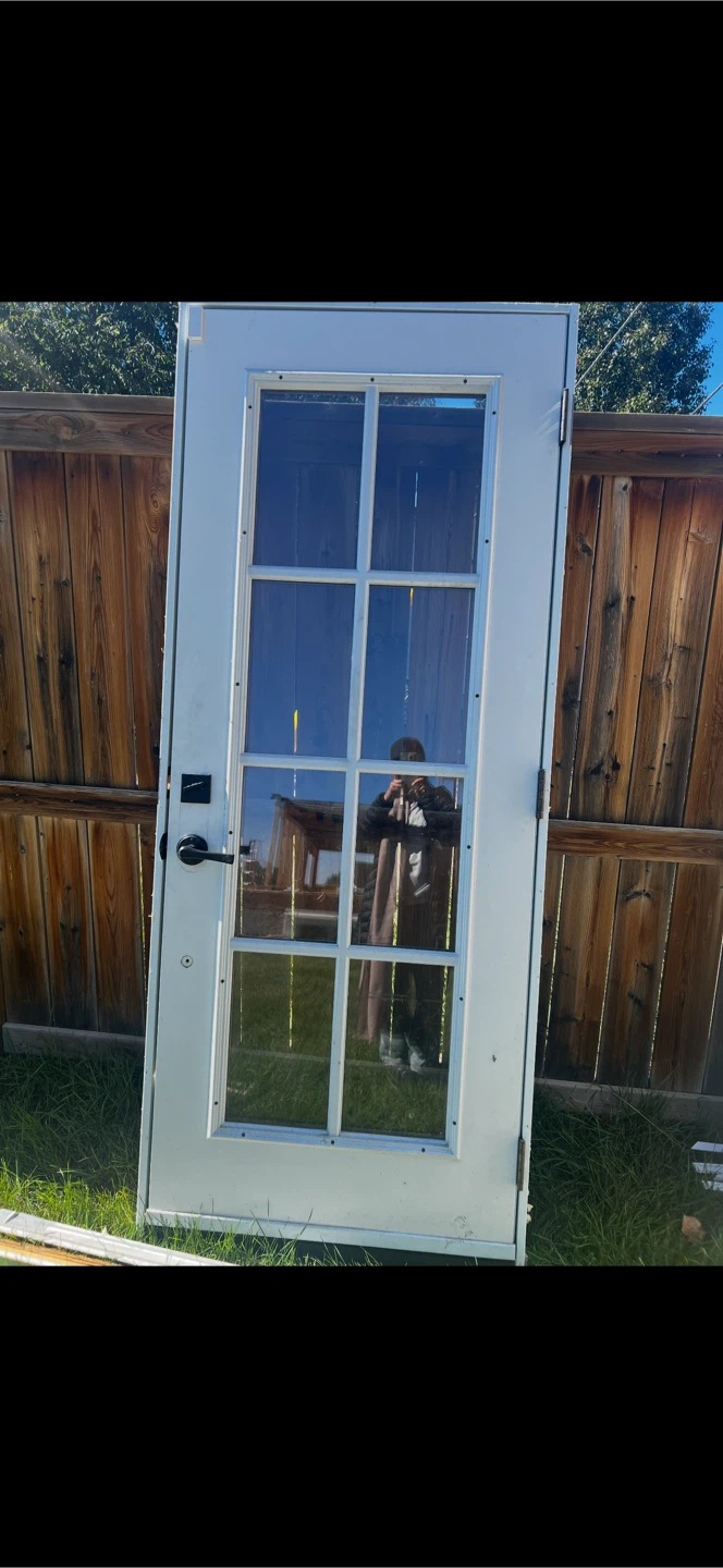 White Exterior Door with Glass