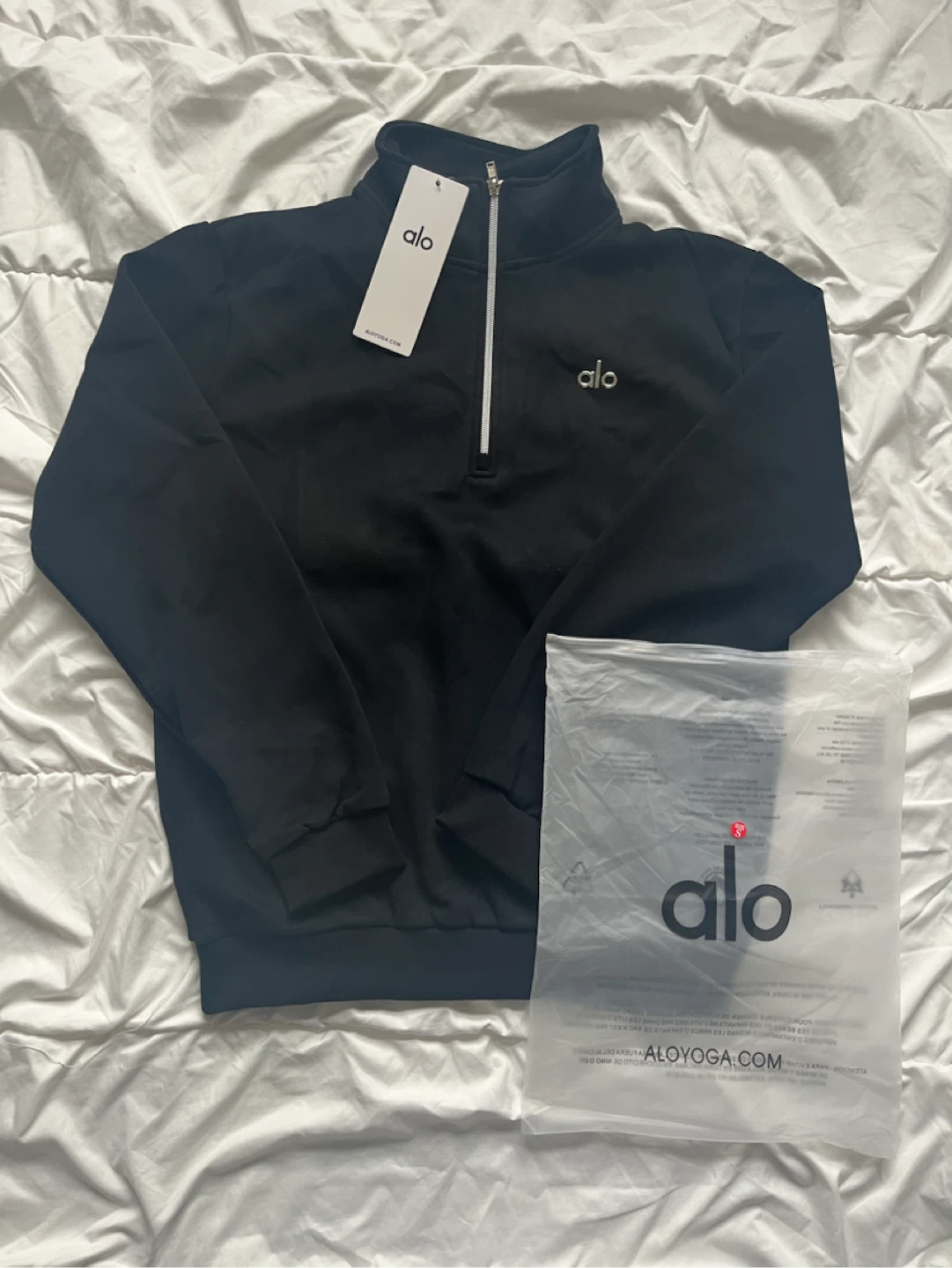 Alo Yoga Black Quarter-Zip Pullover