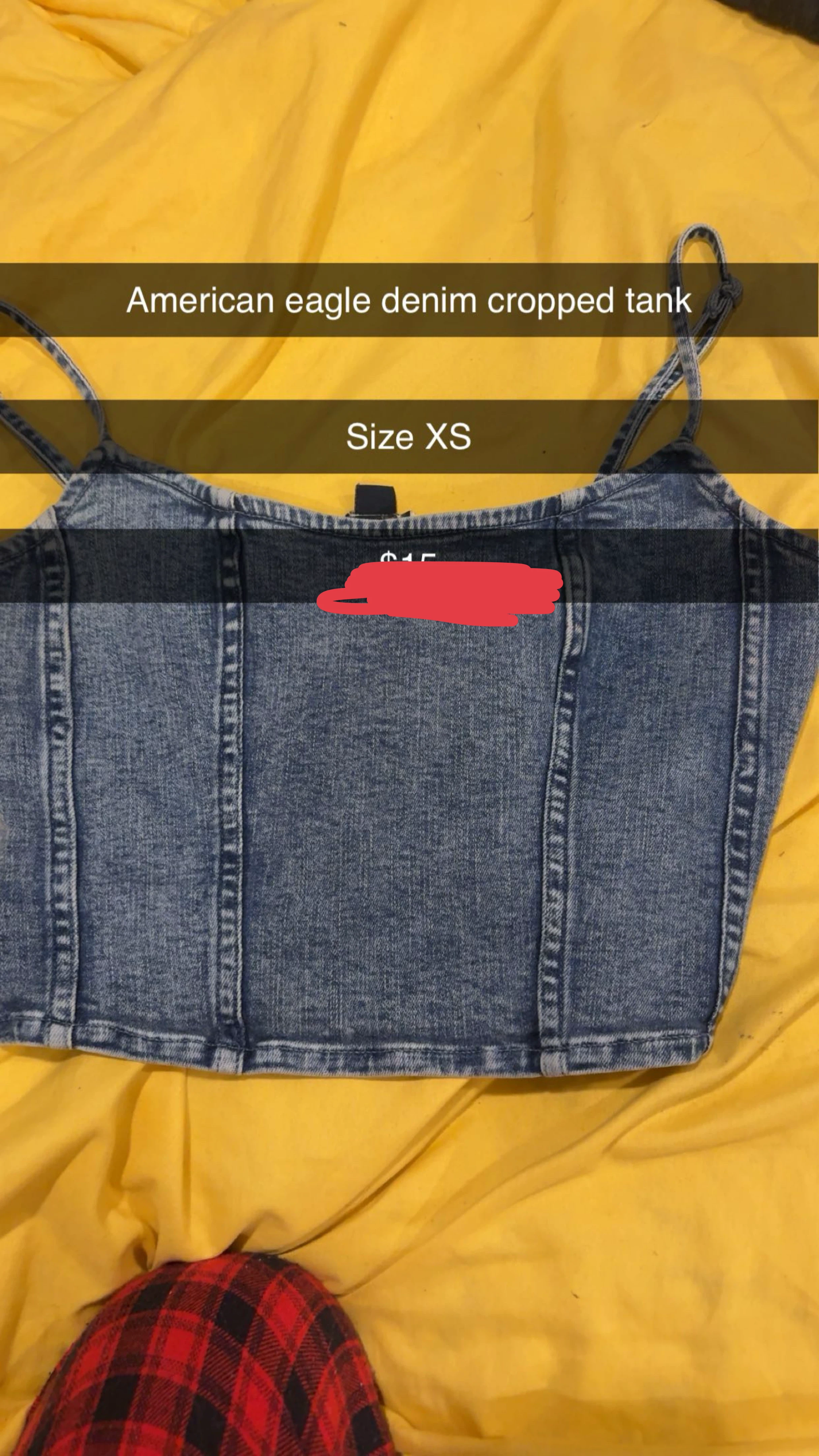 American Eagle Denim Cropped Tank Size XS