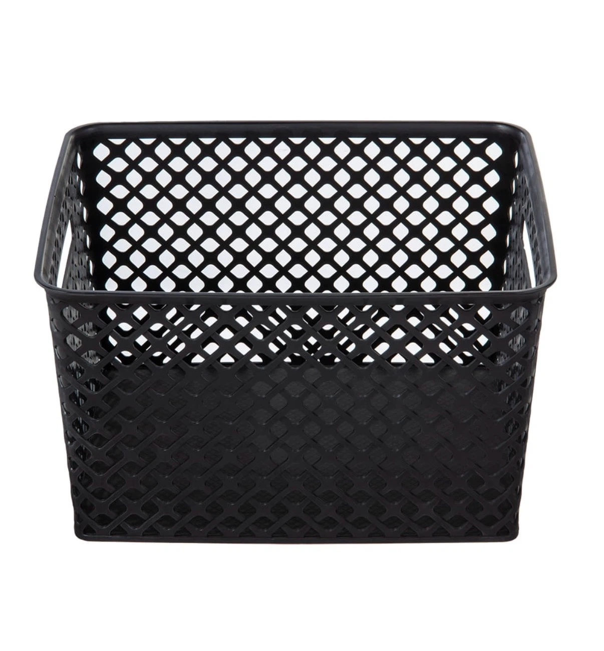 Black Woven Plastic Storage Basket - photo 2