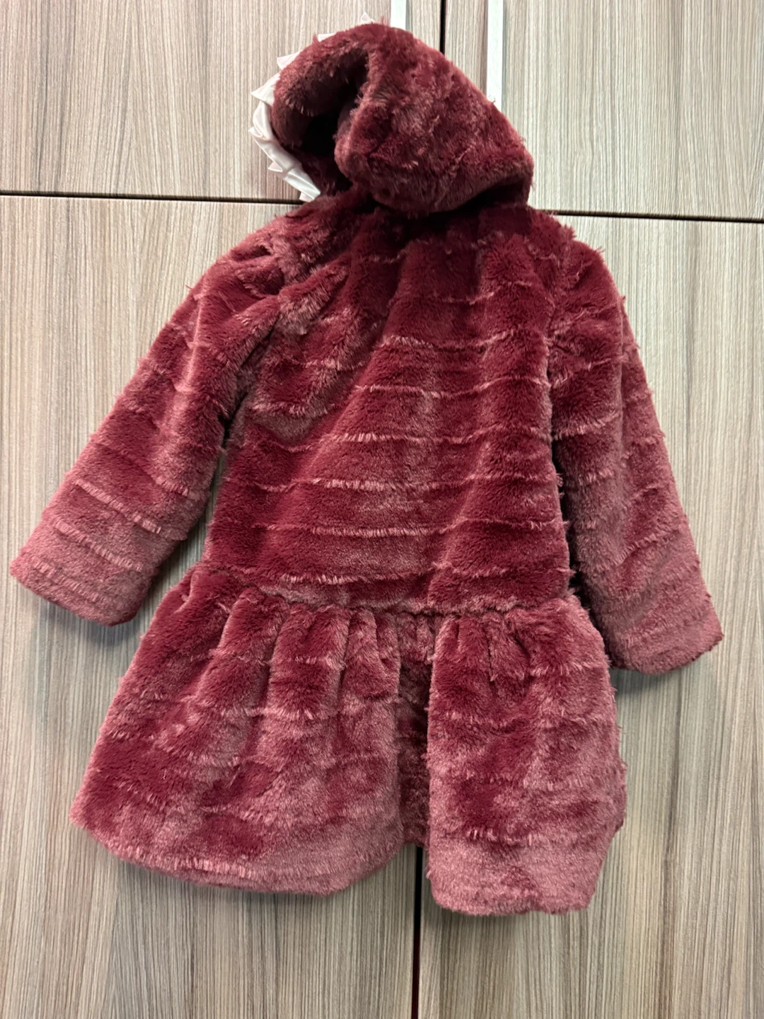 Kittenz Burgundy Faux Fur Hooded Coat - photo 4