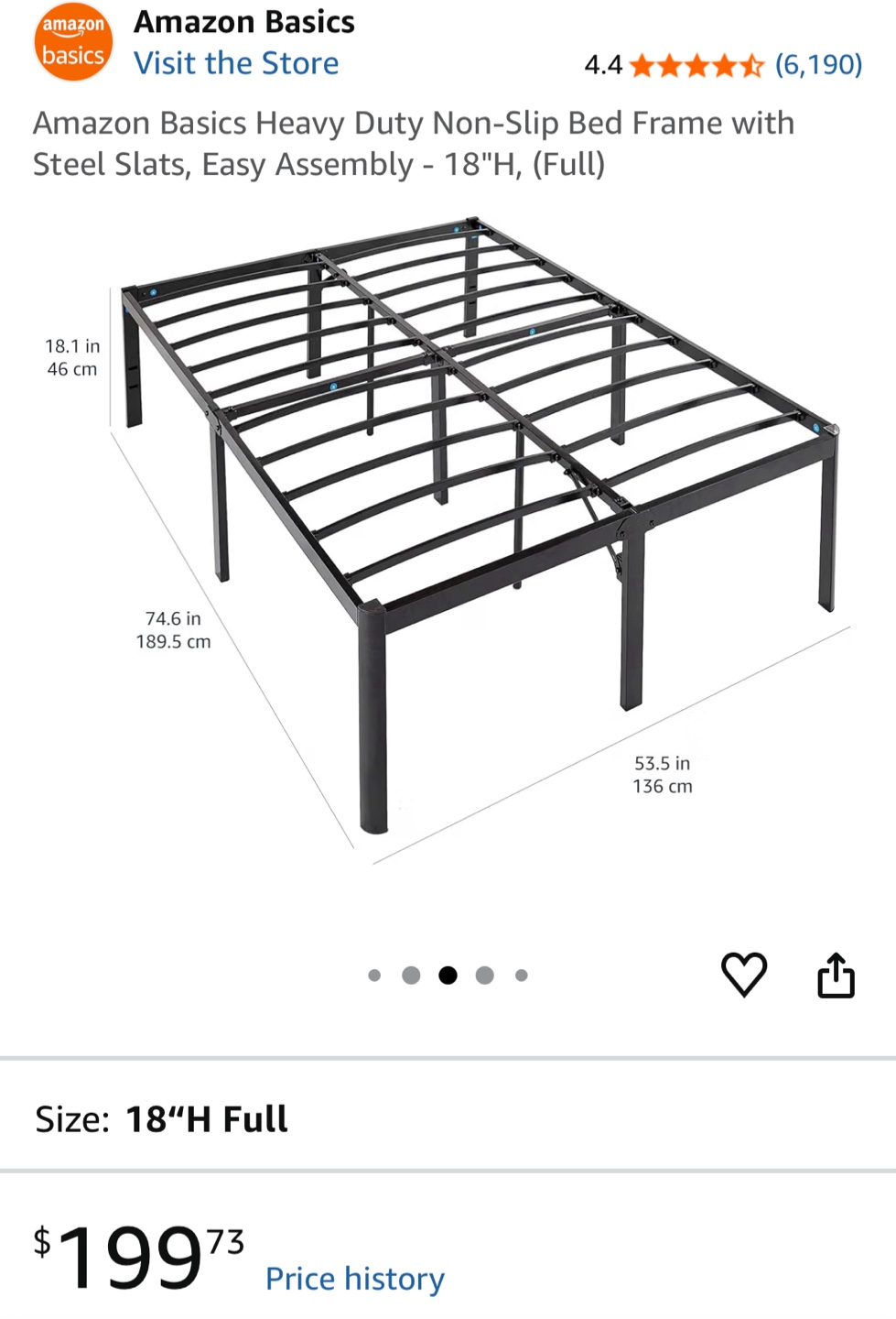 Full Bed - Black Metal Platform Bed Frame - photo 2