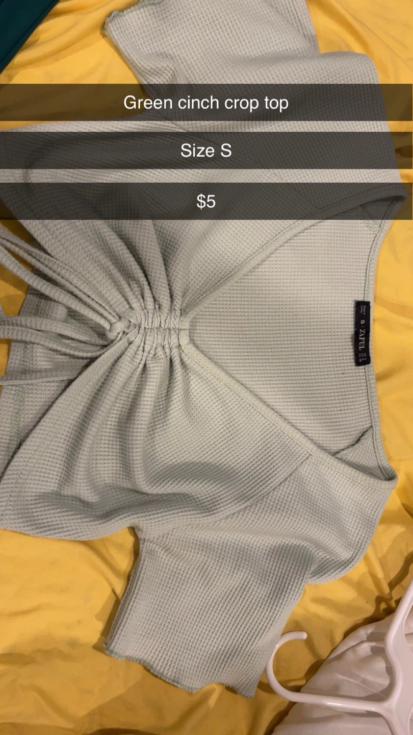 Zaful Green Cinch Crop Top