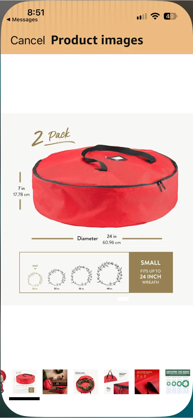 Premium Set of 2 Wreath Storage Bags - photo 5