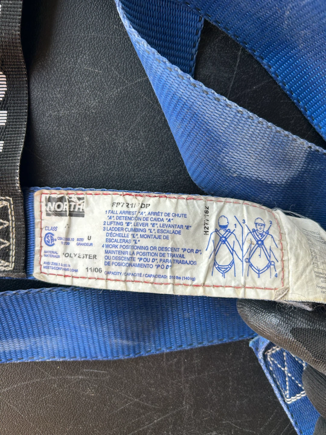 North FP721/DP Fall Arrest Safety Harness with Lanyard - photo 3