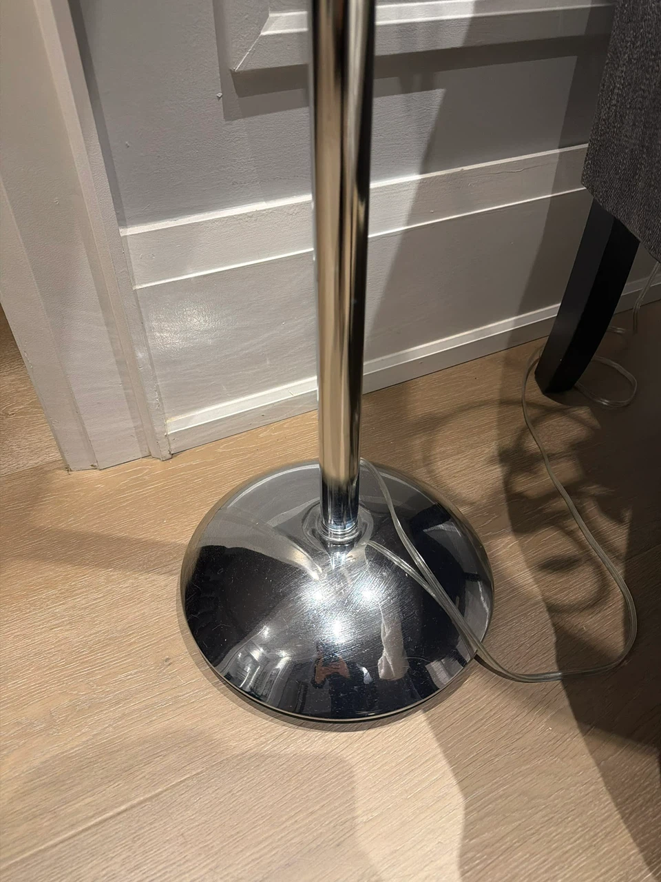 Chrome Crystal Floor Lamp with Striped Shade - photo 3