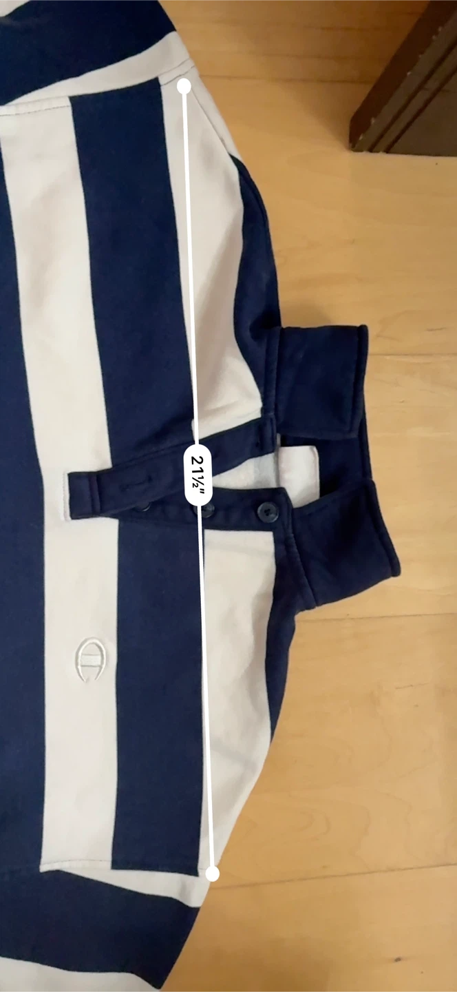 Champion Navy and White Striped Polo