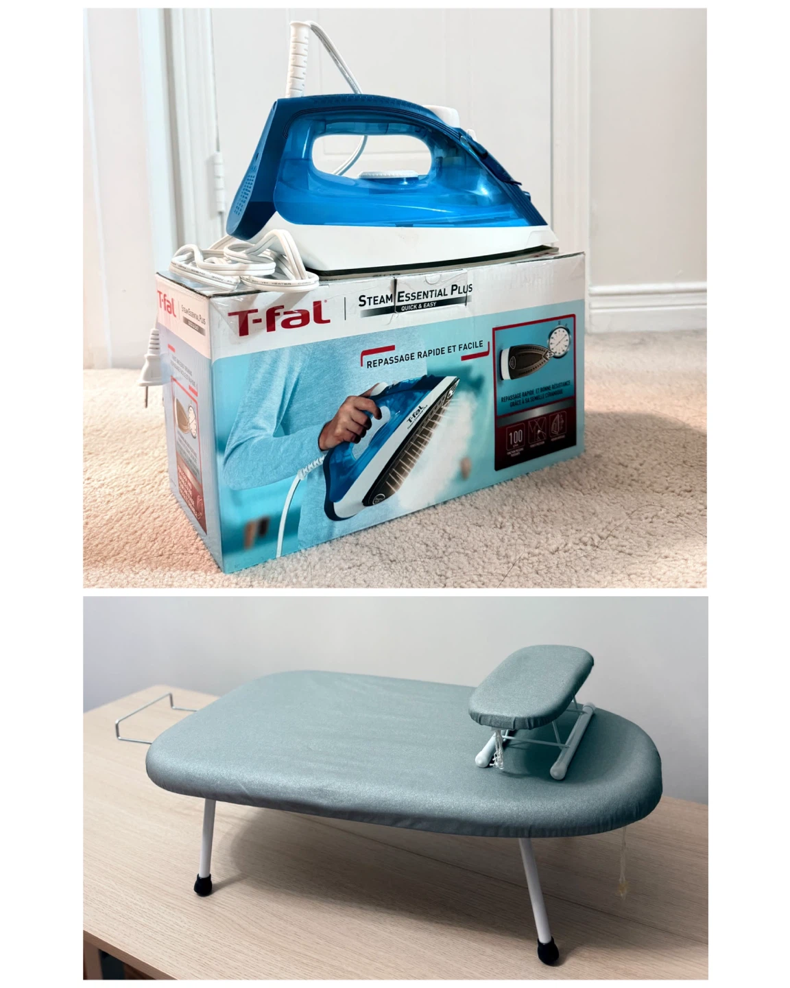T-fal Steam Essential Plus Iron and Tabletop Ironing Board