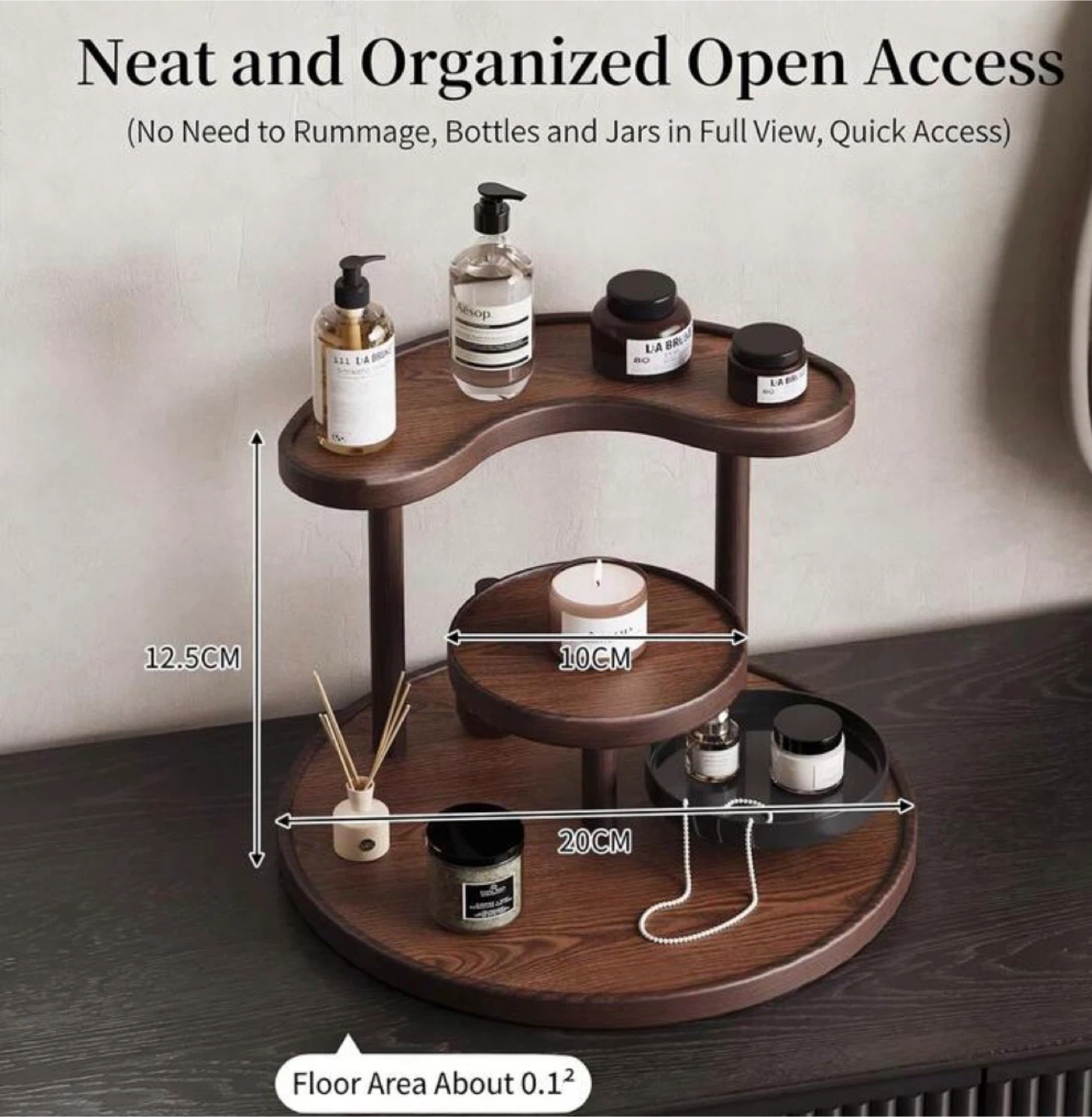 Wooden Multi-Tier Countertop Organizer