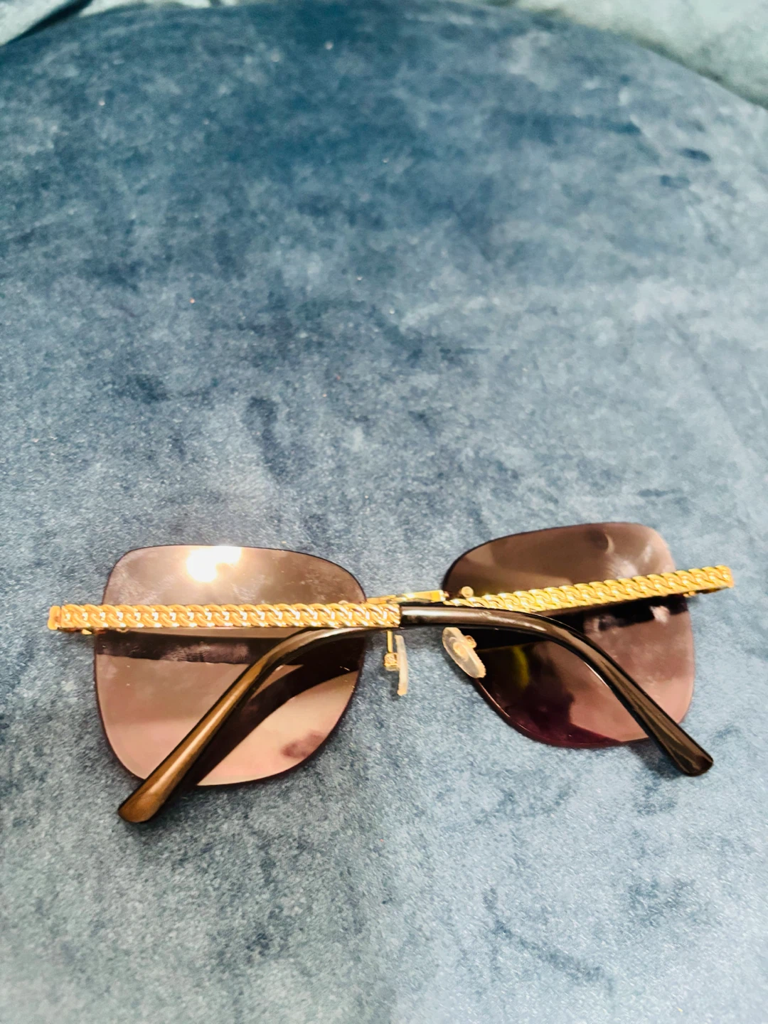 Rimless Sunglasses with Gold Chain Temples - photo 4