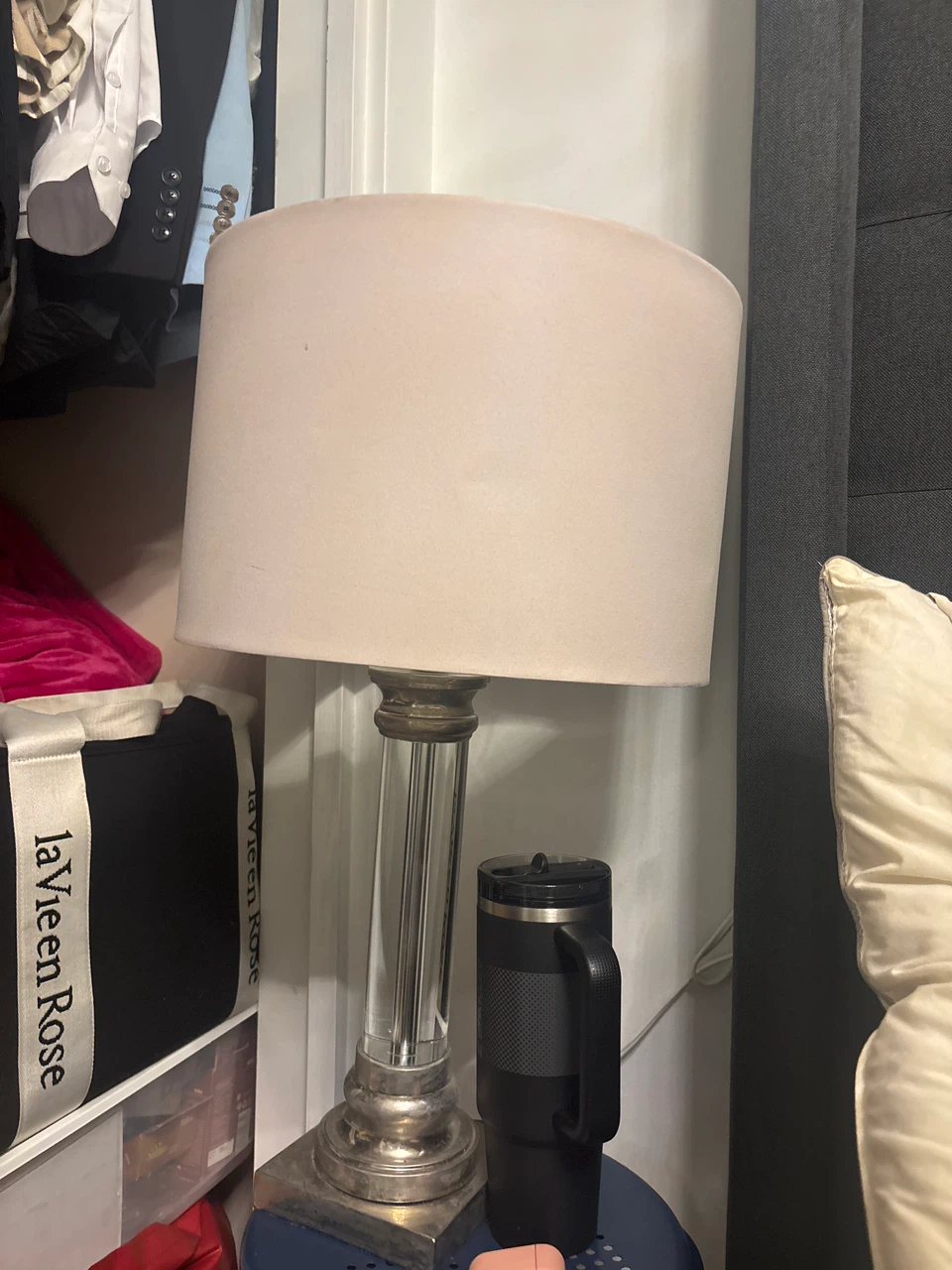 2 Clear Acrylic Table Lamps