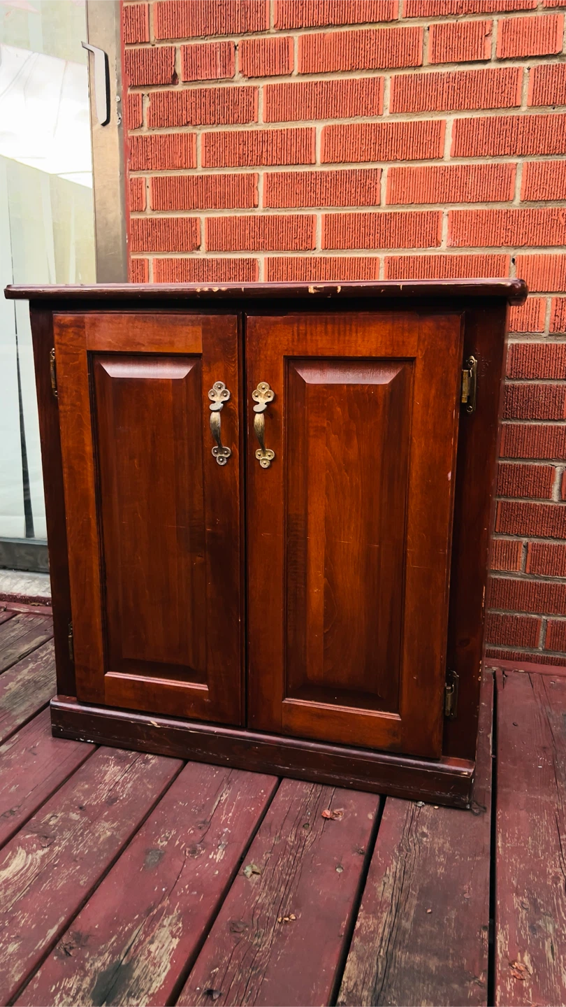 Small Wooden Cabinet with Two Doors