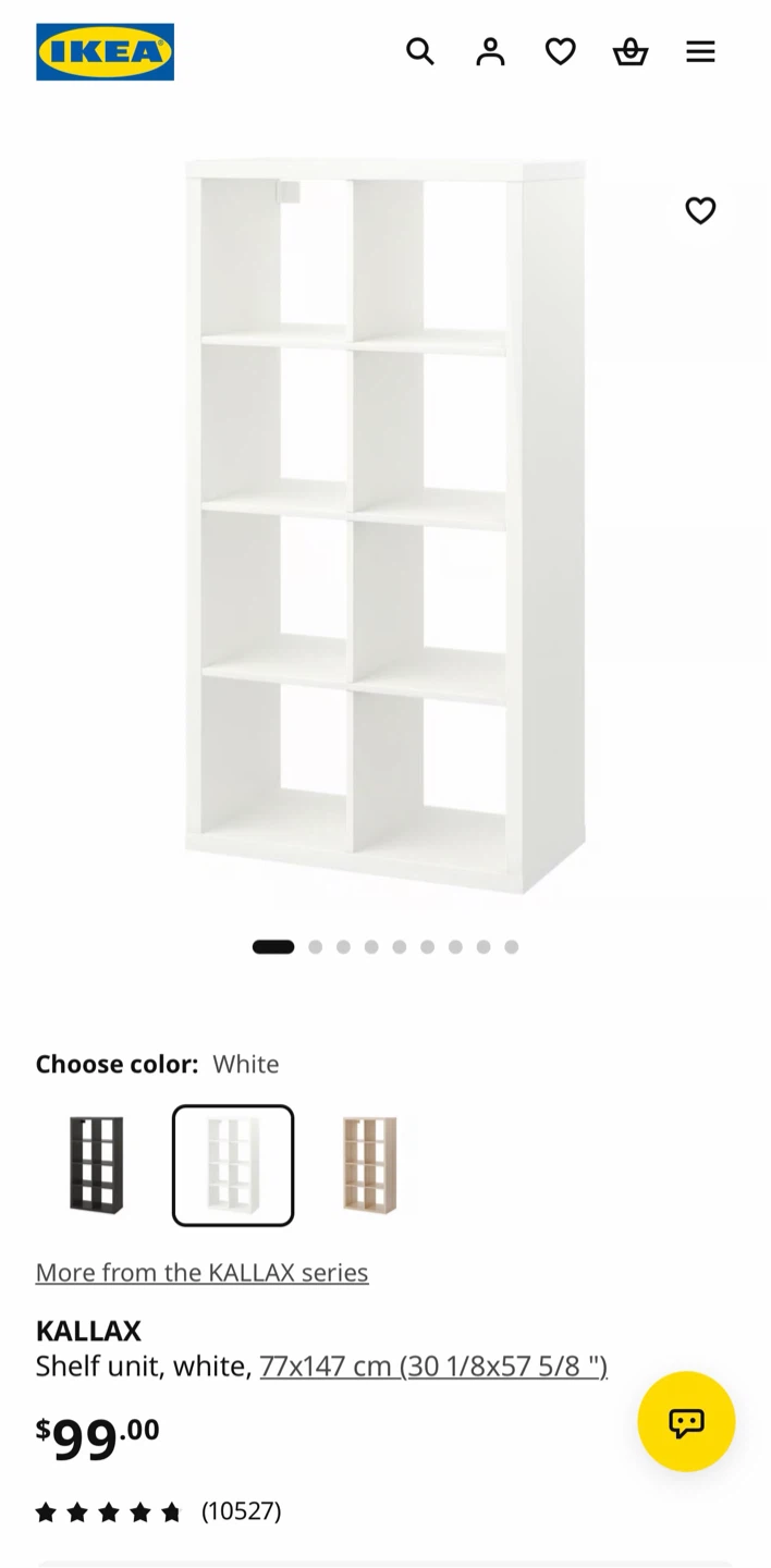 IKEA Kallax White Shelf Unit - photo 5
