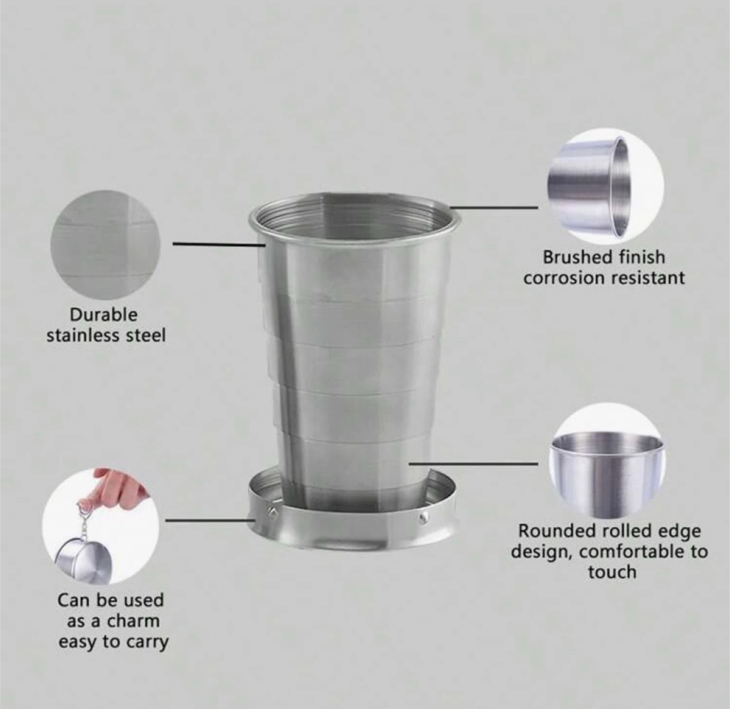 Collapsible Stainless Steel Folding Cup - photo 3