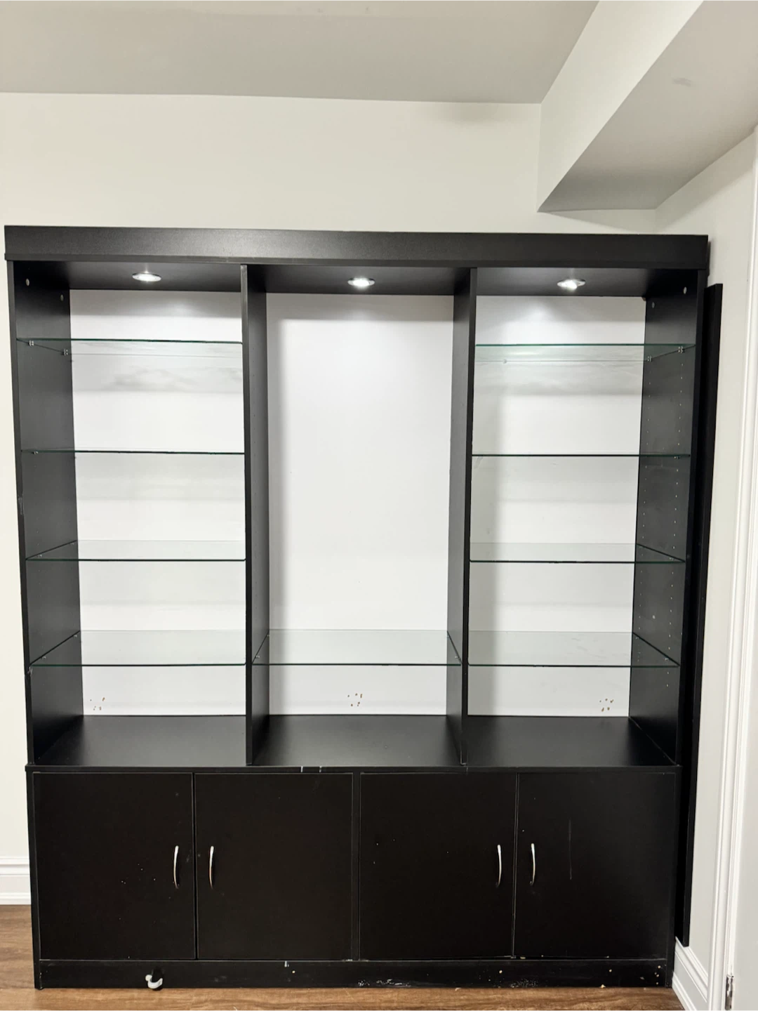 Black Display Cabinet with Integrated Lighting - photo 2