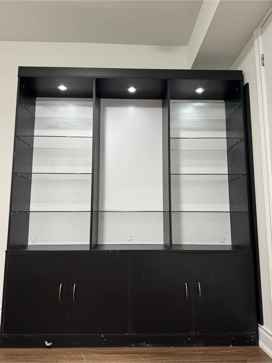Black Display Cabinet with Integrated Lighting - photo 3