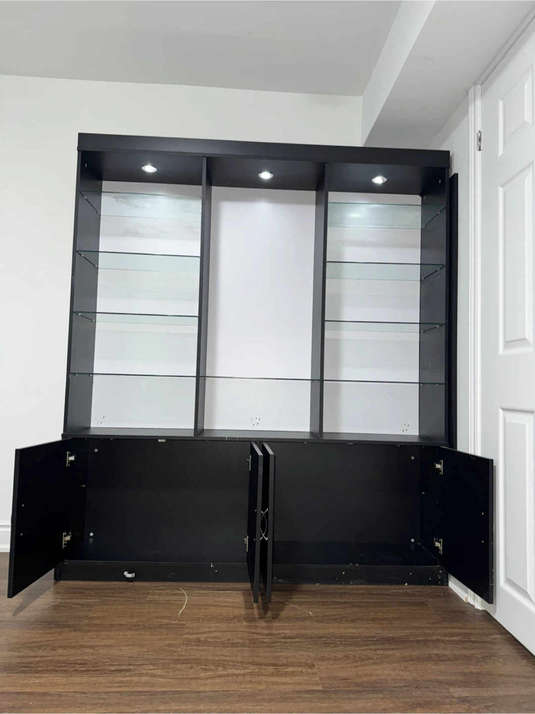 Black Display Cabinet with Integrated Lighting - photo 4