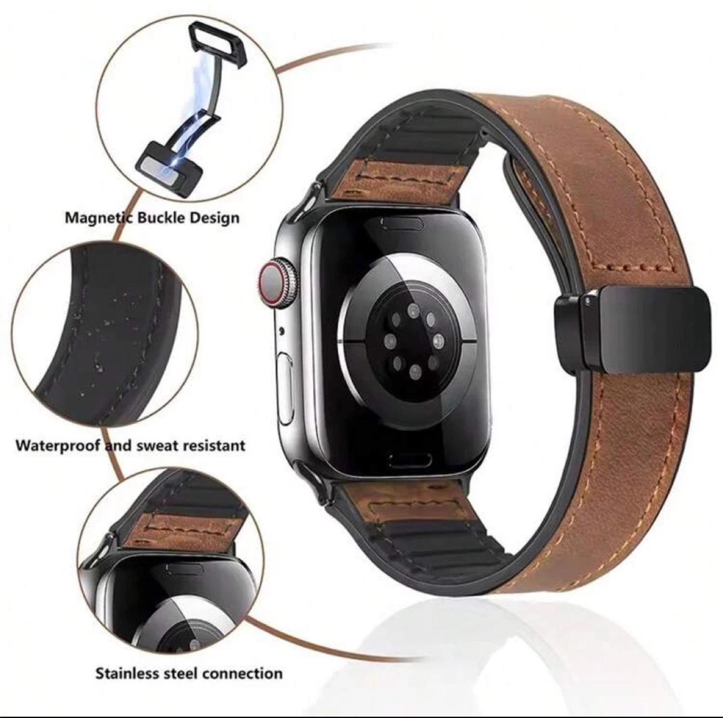 Leather Magnetic Apple Watch Band - photo 4