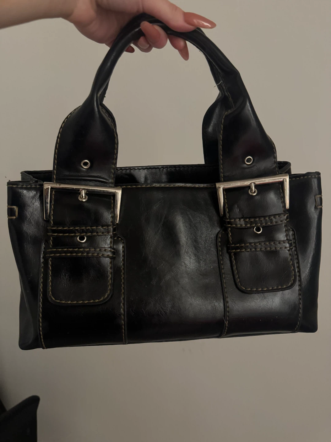 Black structured handbag vintage