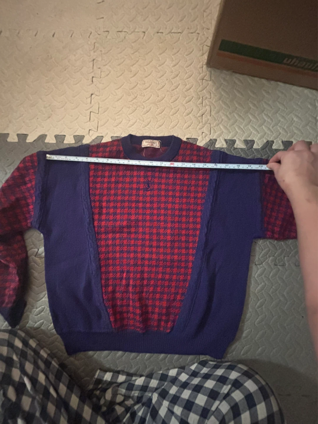 Rare Vintage 80s/90s Yves Saint Laurent Houndstooth Knit Sweater - photo 3