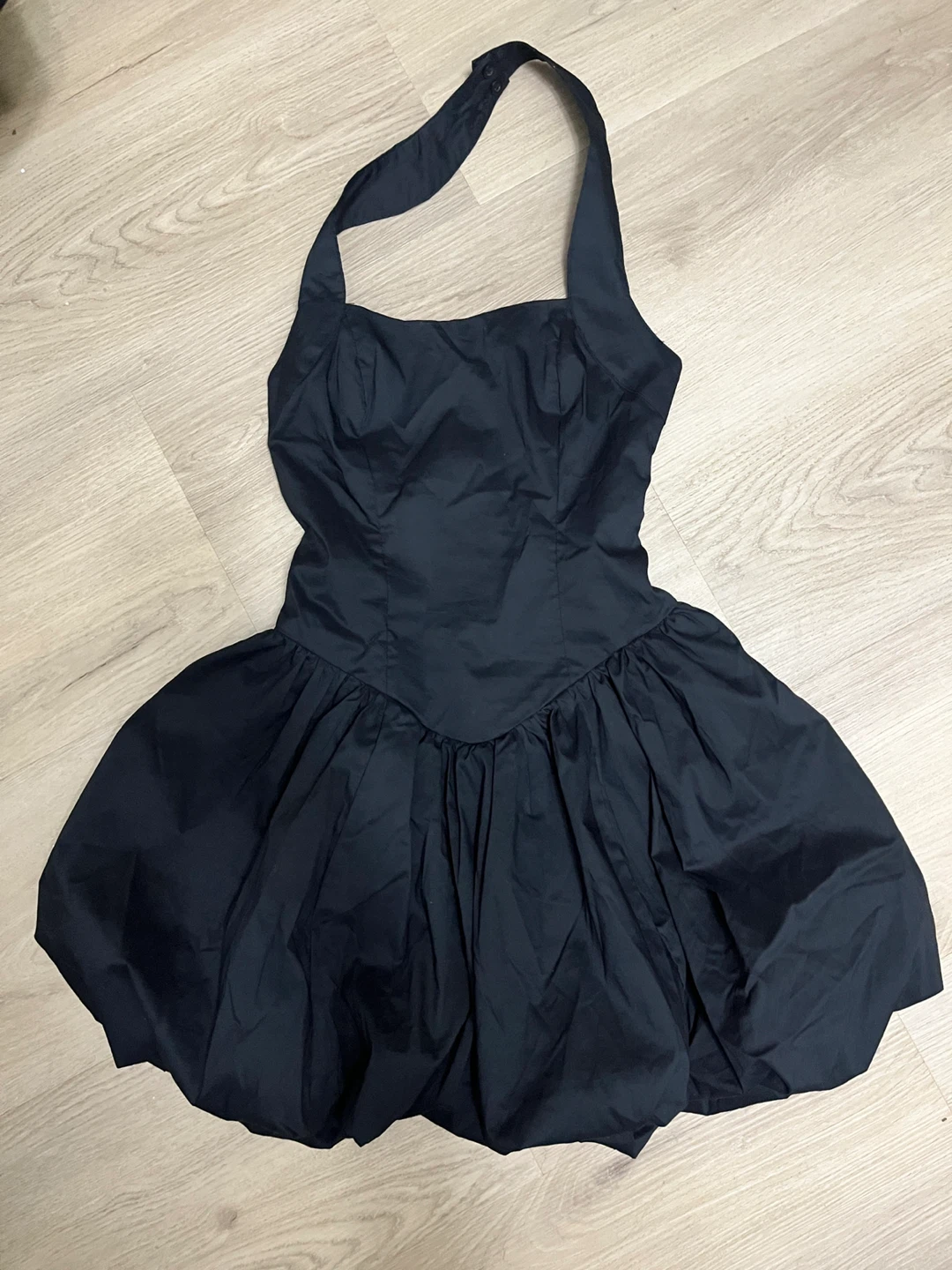 Urbanoutfitters Black Halter Neck Bubble Dress