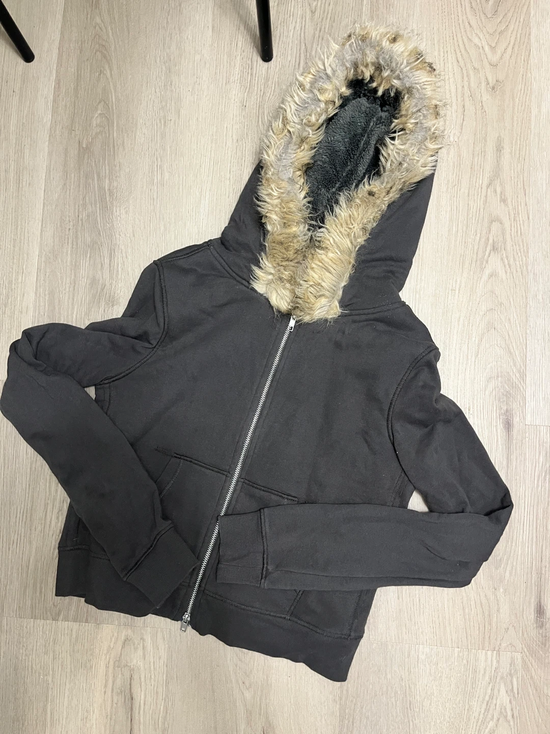 Urban Outfitters Full-Zip Hoodie with Faux Fur Trim