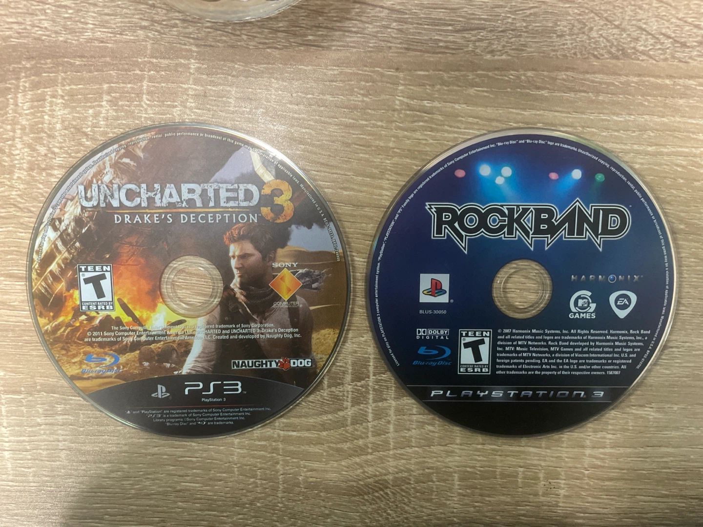 Uncharted 3 and Rock Band for PlayStation 3