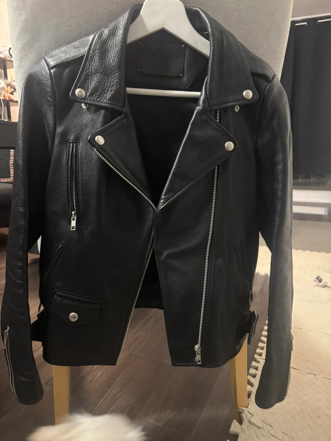 Vivastudio Classic Leather Biker Rider Jacket S - photo 3