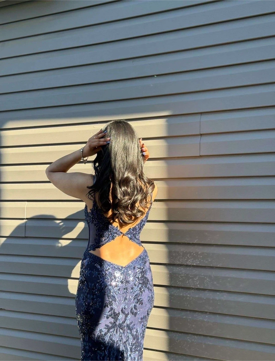 NAVY BLUE PROM DRESS