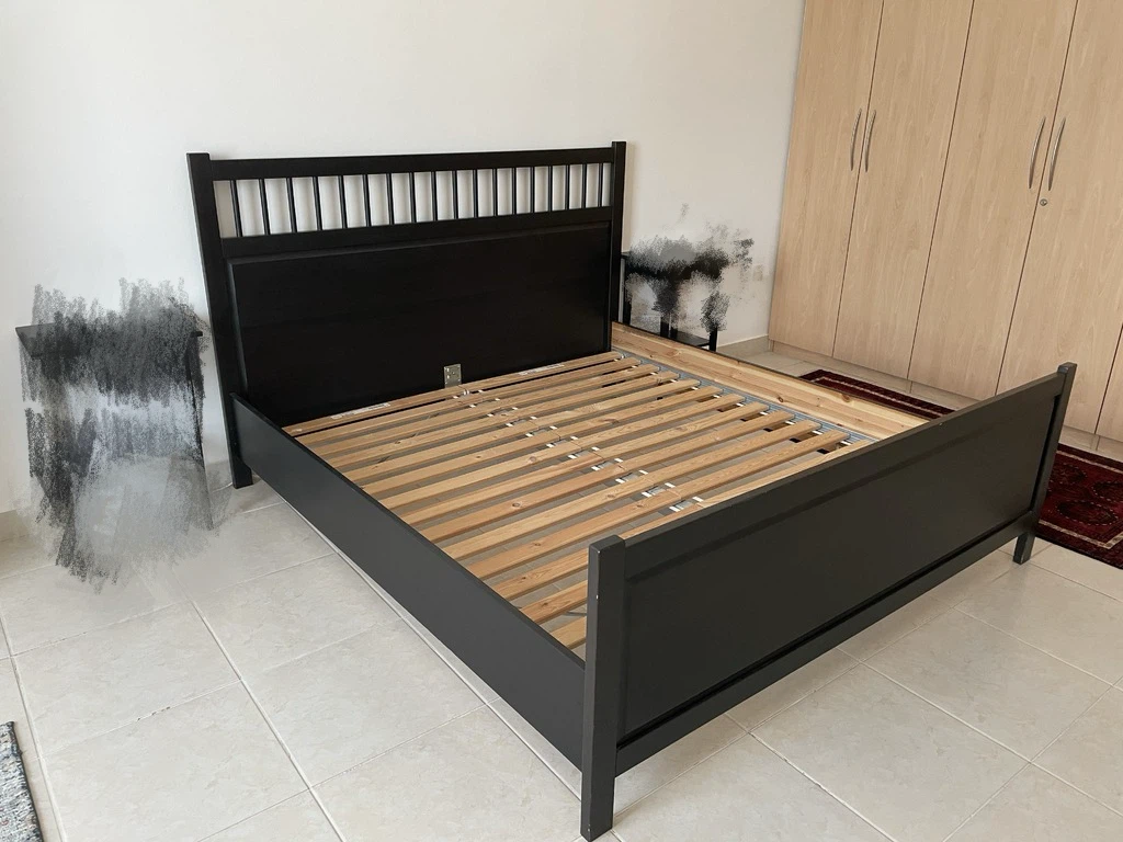 IKEA King bed frame wooden in black brown - photo 2