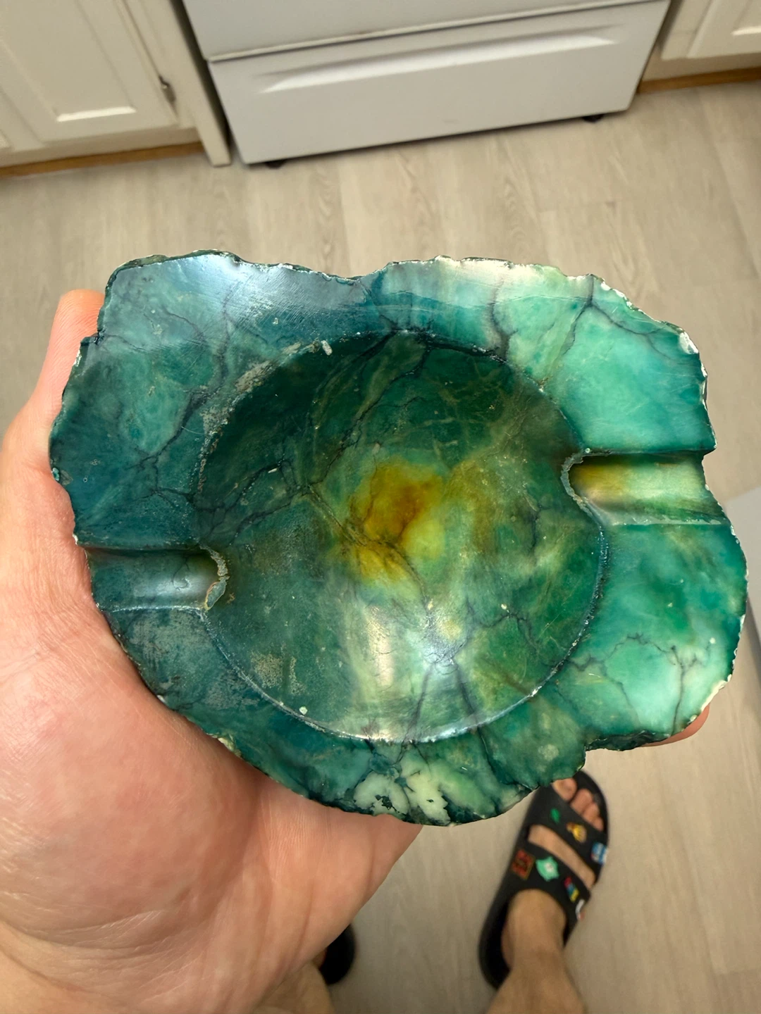 Green Agate Stone Ashtray