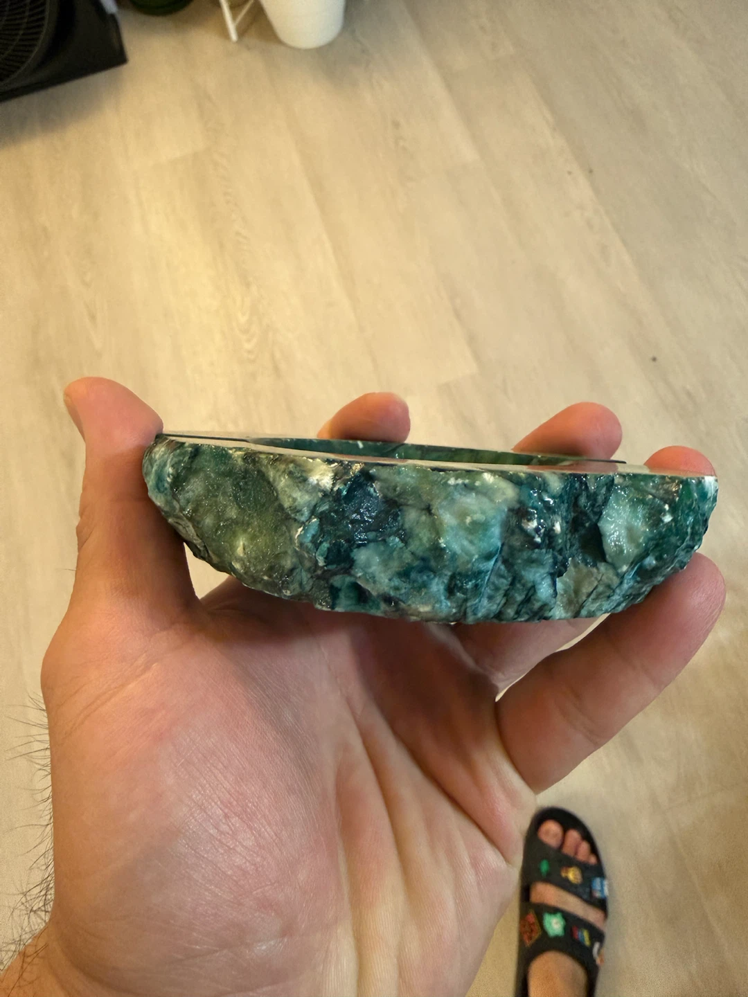 Green Agate Stone Ashtray - photo 2