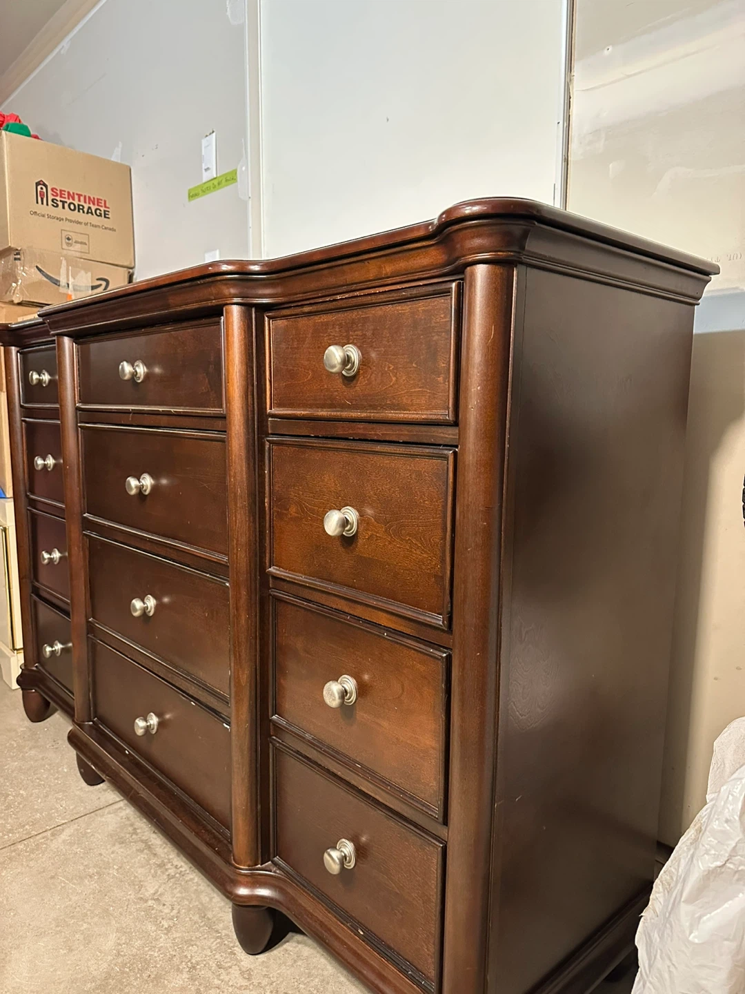 Dark Brown Wooden Bedroom Set - includes Dresser, and Nightstand - photo 3