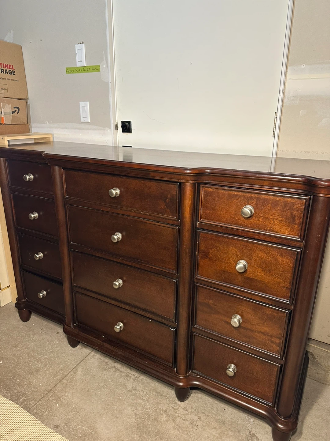 Dark Brown Wooden Bedroom Set - includes Dresser, and Nightstand - photo 4